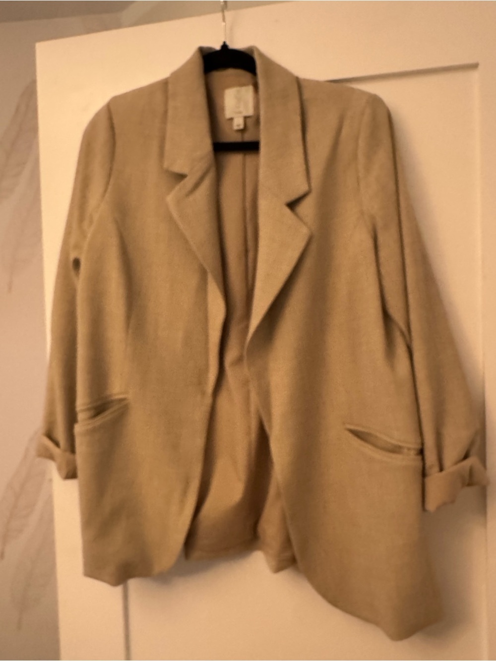 Joie Open-Front Beige Relaxed Blazer